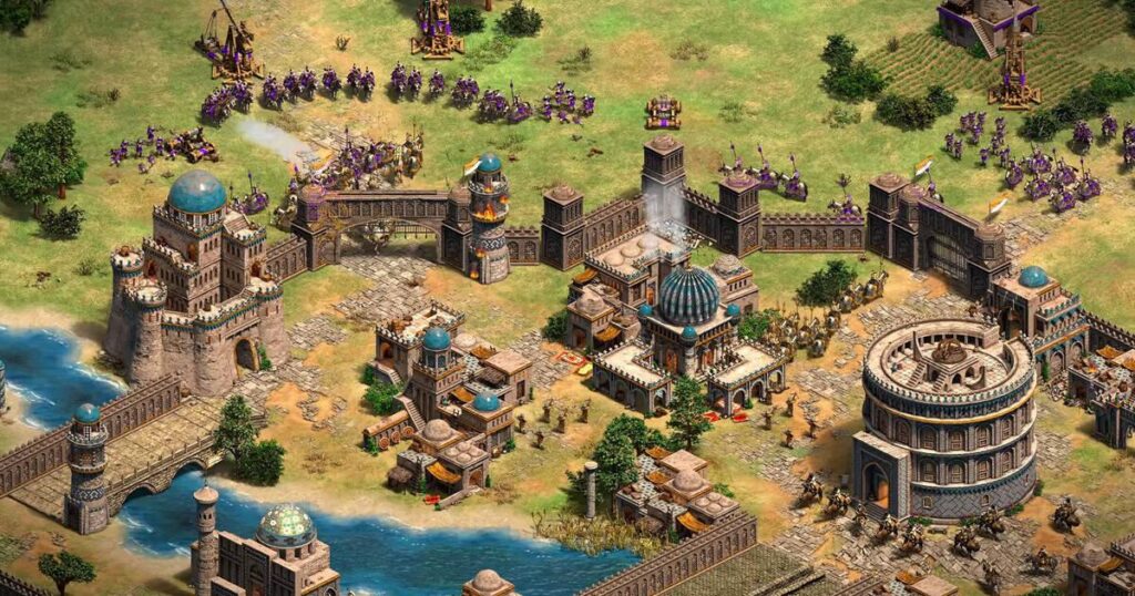 Cover of Age of Empires 2 Gold Edition featuring Prophecy and World Empires, showcasing medieval strategy gameplay.